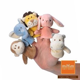 miYim有機棉動物手指玩偶 一組五隻