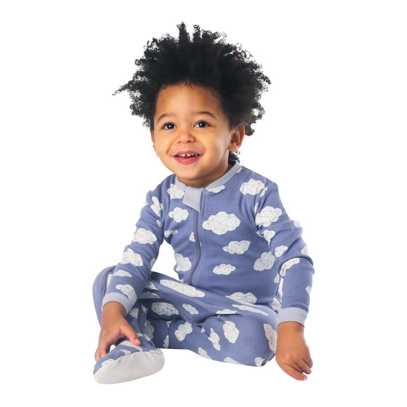 ZippyJamz有機棉寶寶拉鍊連身服 睡睡雲朵
