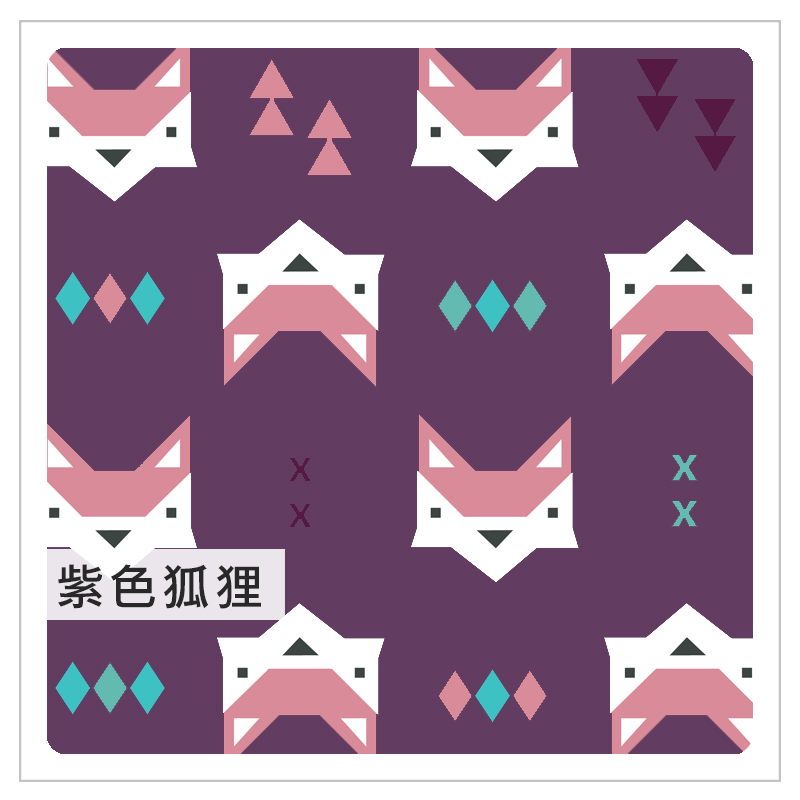 ZippyJamz有機棉寶寶拉鍊連身服 紫色狐狸