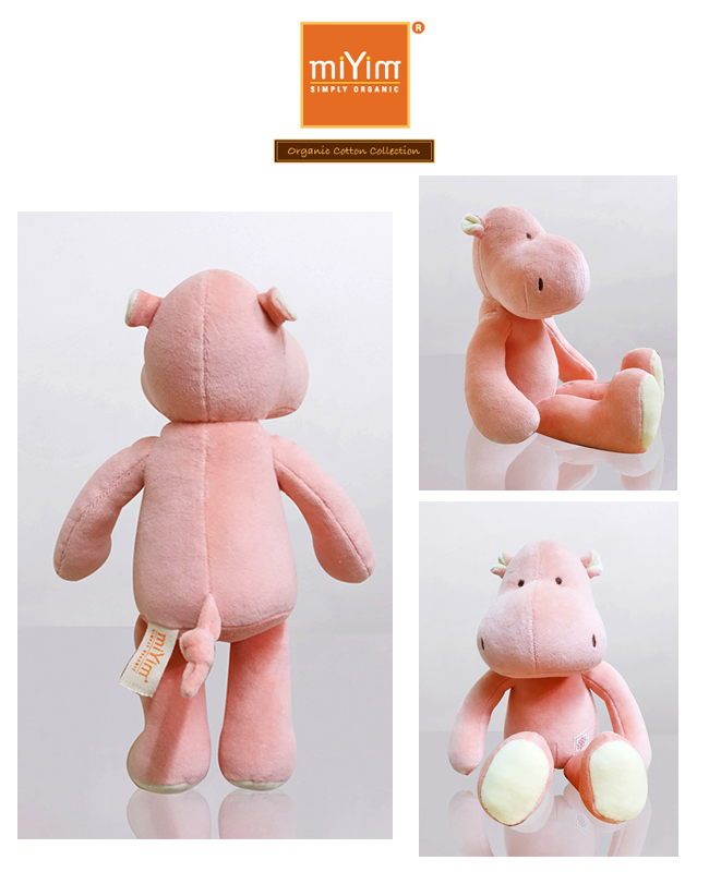 miYim有機棉安撫娃娃 喜寶河馬32cm side
