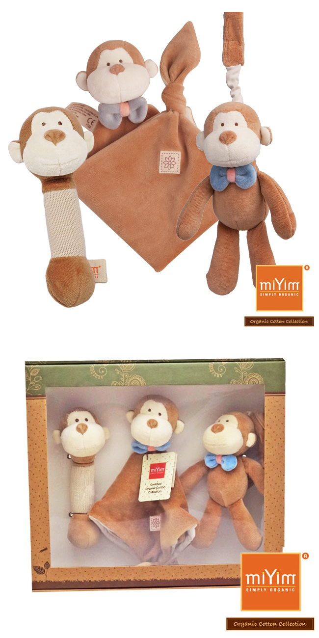 miYim有機棉安撫玩具禮盒組 布布小猴