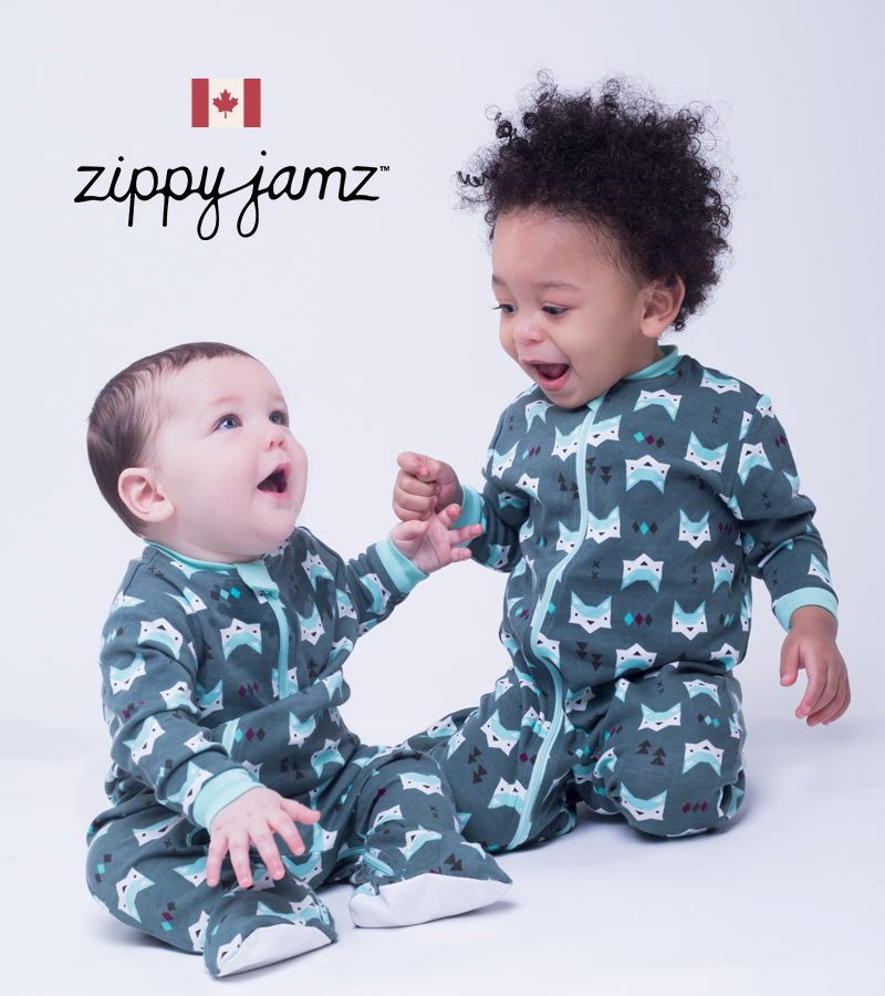 ZippyJamz有機棉寶寶拉鍊連身服 