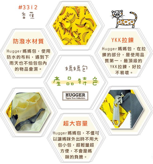 Hugger輕量時尚媽媽包 香蕉
